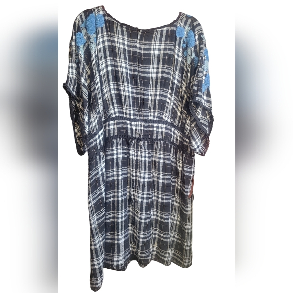 Anthropologie A+plus Sarah Black and Blue Plaid Tunic Dress - Picture 5 of 16